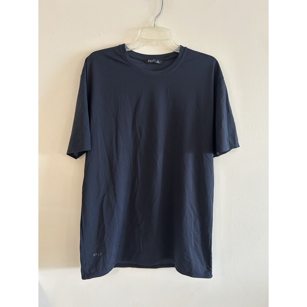 BYLT Premium Basics Signature Short Sleeve Crew Neck T Shirt Men's Size M Blue
